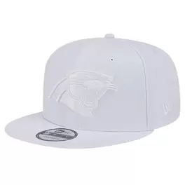 Gorra snapback 9FIFTY blanca sobre blanca principal de los Carolina Panthers de New Era para hombre